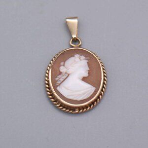 Art Deco Gold Filled Shell Cameo Pendant or Brooch
